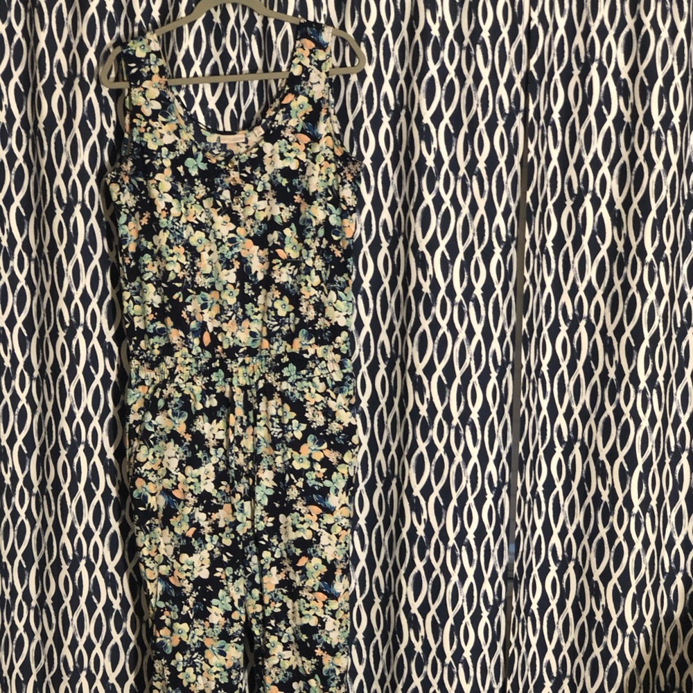 Floral, ankle-length romper